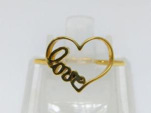 Sortija  Love ,Oro Amarillo 18K. Talla 14, Peso 1,50g