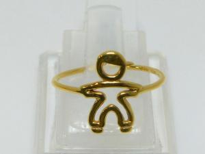 Sortija Figura de Niño, Oro Amarillo 18K. Talla 14, Peso 1,70g