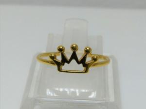 Sortija Corona, Oro Amarillo 18K. Talla 11, Peso 1,50g